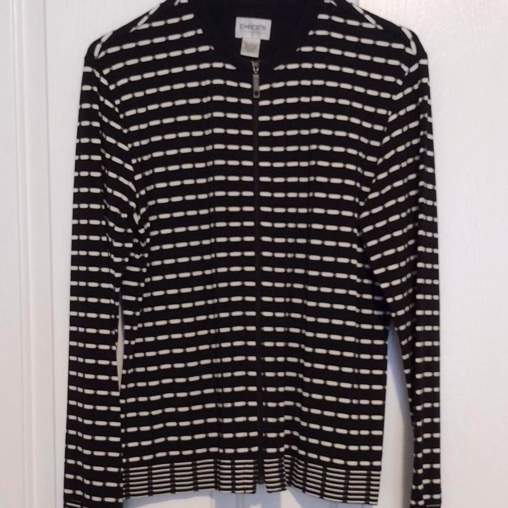 Chicos Travelers Zip up Jacket/Blazer XS EUC